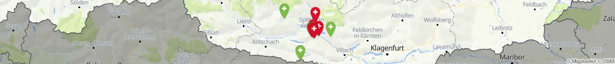 Kartenansicht für Apotheken-Notdienste in der Nähe von Rennweg am Katschberg (Spittal an der Drau, Kärnten)